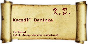 Kacsó Darinka névjegykártya